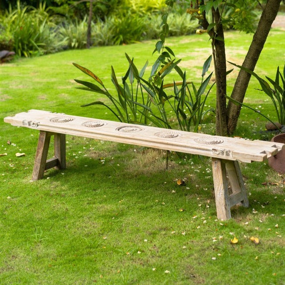 Narrow Floral Bench - Peacock Life by Shabnam Gupta