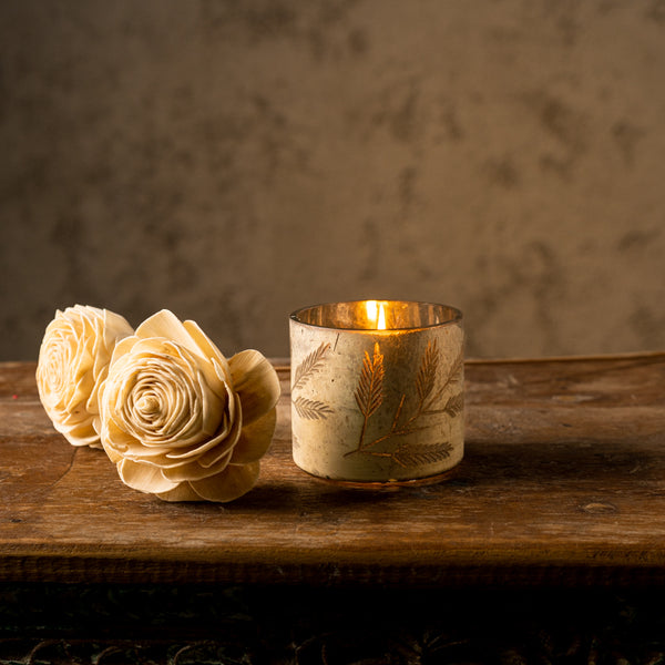 Foliage Glass Votives - Peacock Life by Shabnam Gupta