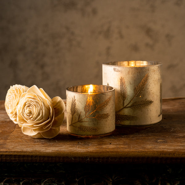 Foliage Glass Votives - Peacock Life by Shabnam Gupta